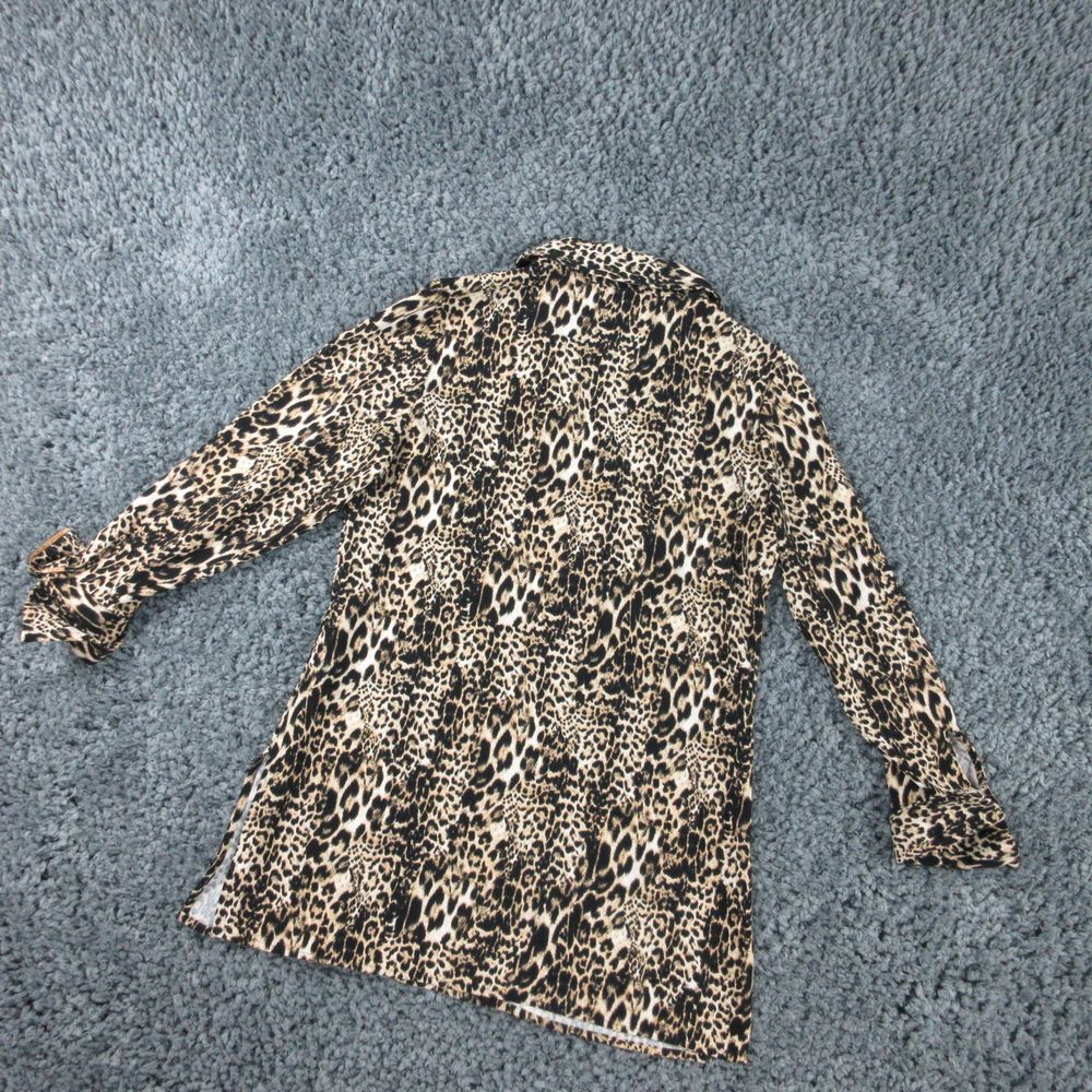 Chico's Shirt Womens 0 US 4 Beige Black Animal Print Long Sleeve Pullover - Picture 11 of 12